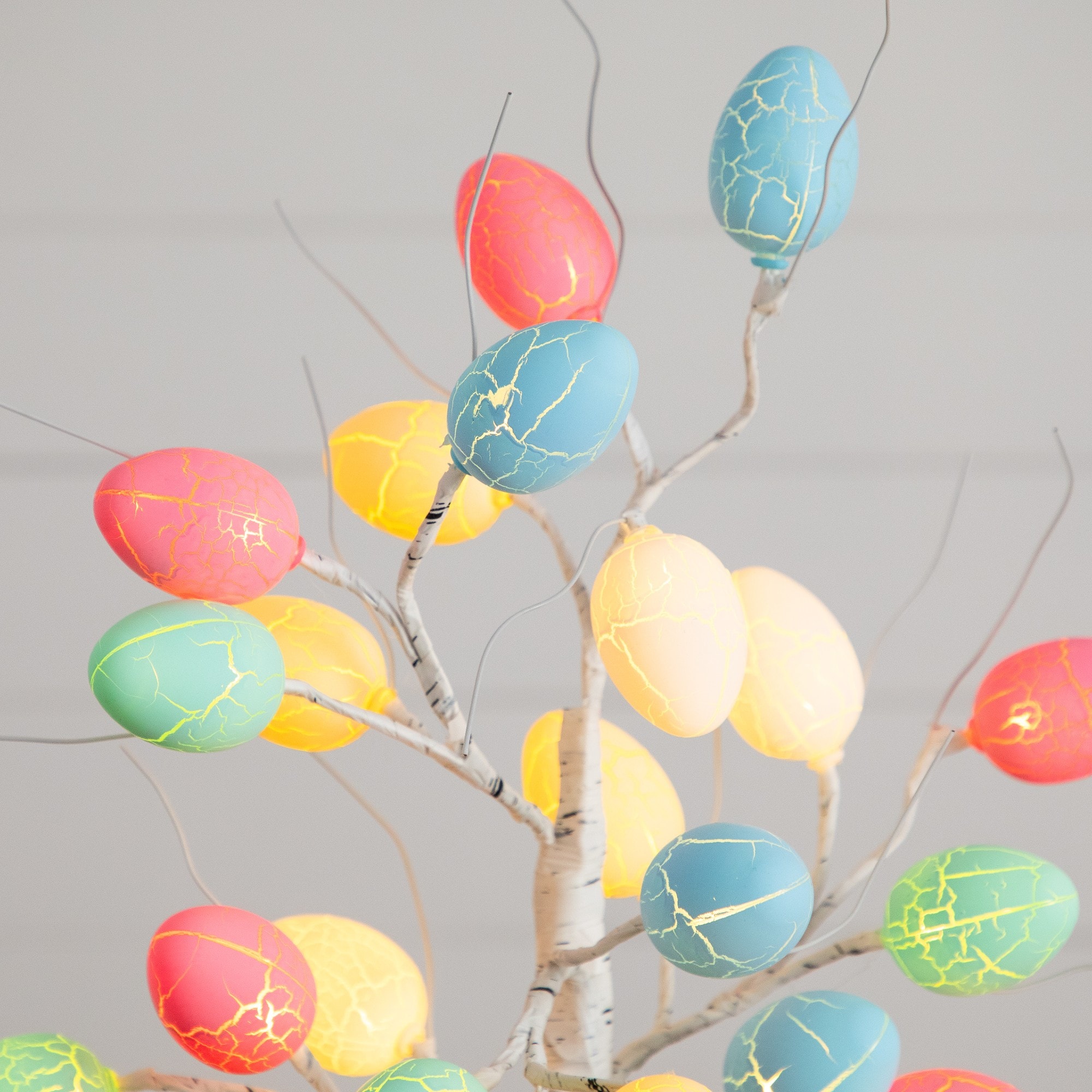 2ft. Pre-Lit Artificial Easter Egg Twig Tree with 24 LED Lights
